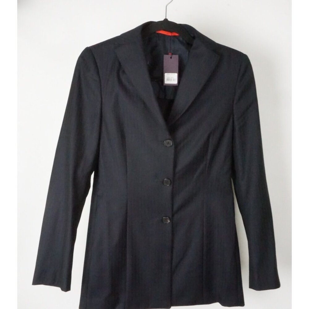 Isaia Acquario Blue Herringbone 100% Wool Jacket Blazer Sz 40R BRAND NEW